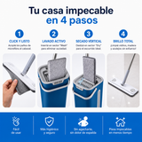 Mopa Plana Inteligente con Balde Doble | Limpieza sin esfuerzo y manos limpias imagen 3