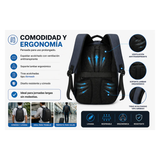 Mochila Ejecutiva Antirrobo Impermeable USB Porta Notebook 15.6 Premium T-Go imagen 2