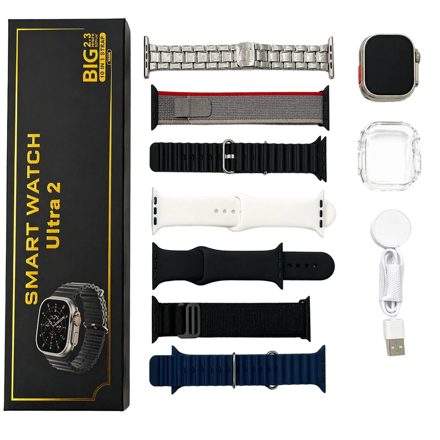 Smartwatch Ultra 2 + 7 Mallas Intercambiables | Reloj Inteligente Bluetooth