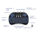 TECLADO + MOUSE CONTROL SMART TV RETROILUMINADO MINI KEYBOARD imagen 2